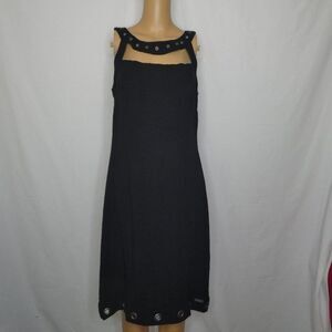 Nor Denmark Grommet Cage Cutout Little Black Dress